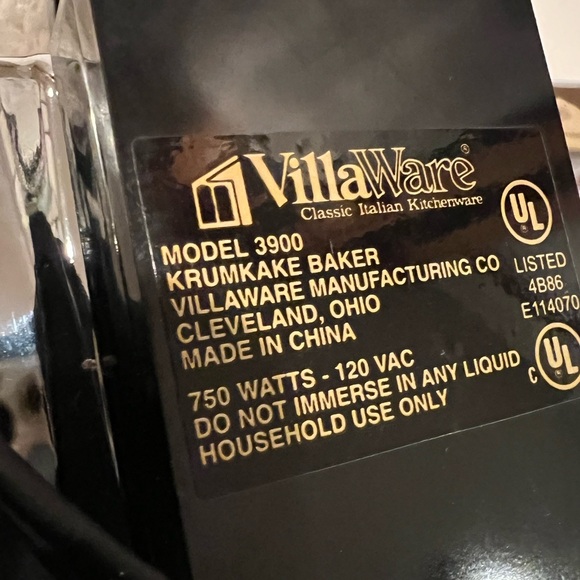 VillaWare V3900 Krumkake Baker - Picture 6 of 16